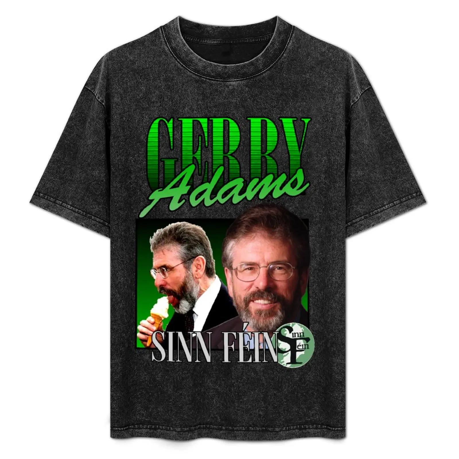 

Винтажная футболка Gerry Adams Sinn Féin с модным принтом и короткими рукавами