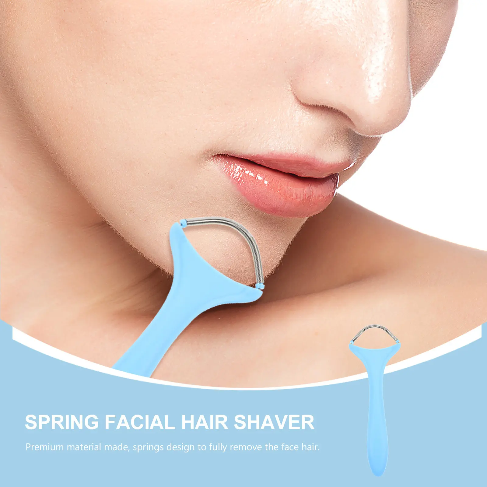 Facial Hair Remover Threading Epilator Premium Plastic Iron Spring Design Portable Face Hair Removal Tool for Lips Cheeks Chin
