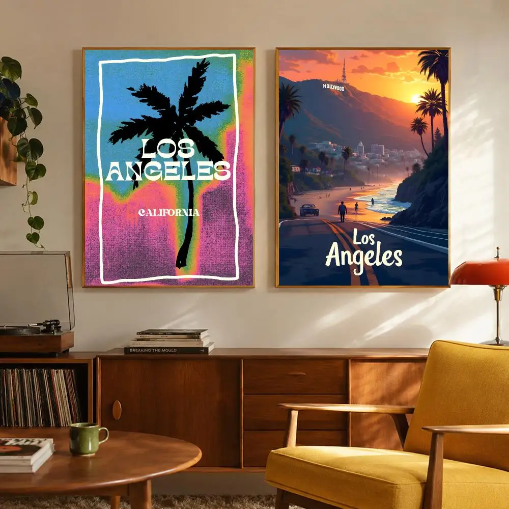 Art Scene M-Modern City Los Angeles Poster Digital Solvent Print Waterproof PP Fade-Resistant Wall Art Room Decor Gift