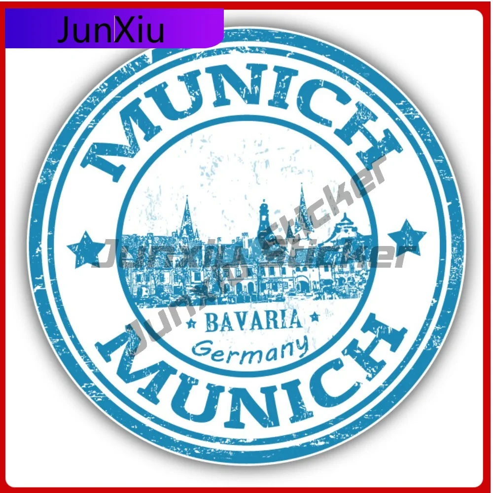 

Munich City Germany Creative Sticker Stamp Car Decal Bumper Stickers Cute Style Laptop Use For Door Pa Automotive Decor Anti