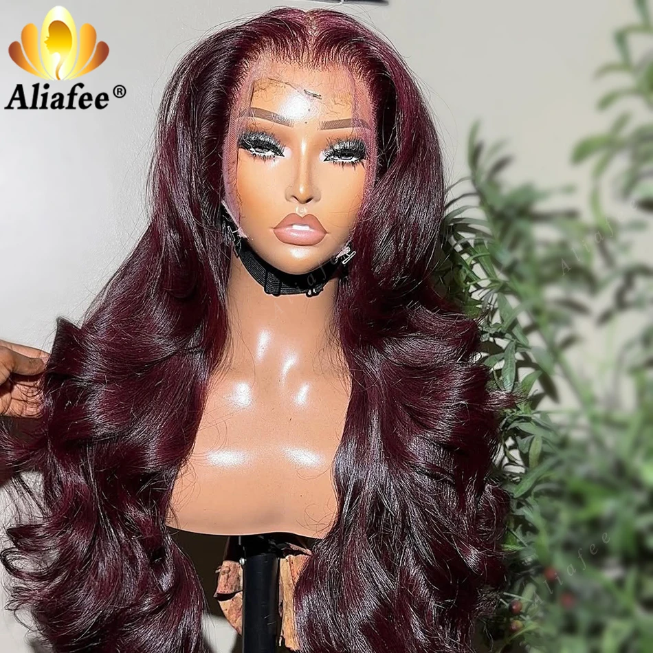 أسود بورجوندي 13x6 Hd الدانتيل أمامي خصلات الشعر المستعار الإنسان قبل قطعها 99J مع شعري طبيعي الجسم موجة الدانتيل أمامي 200% الباروكات #2