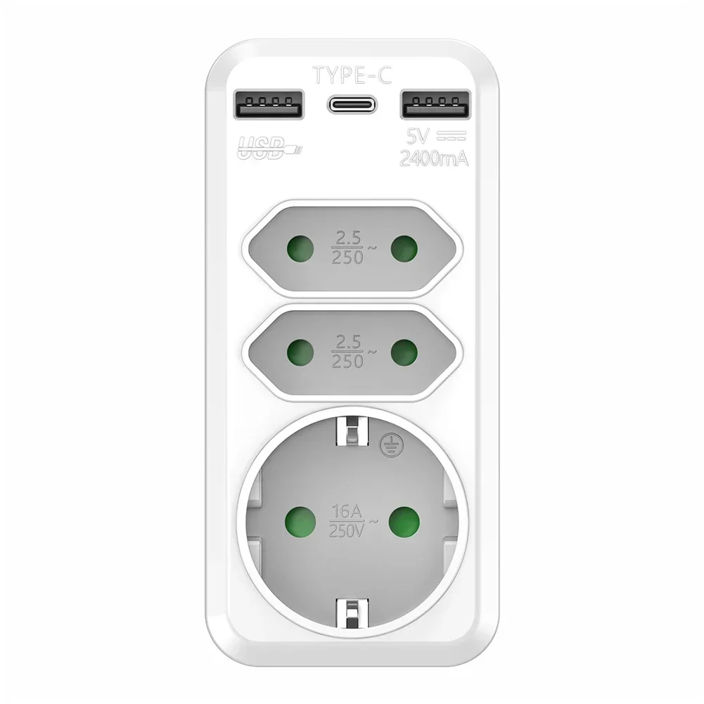 6 In1 Multiple Socket With USB Multiple Plug Power Strip WithUSB Splitter Socket Expansion Socket Power Extension Plug Converter