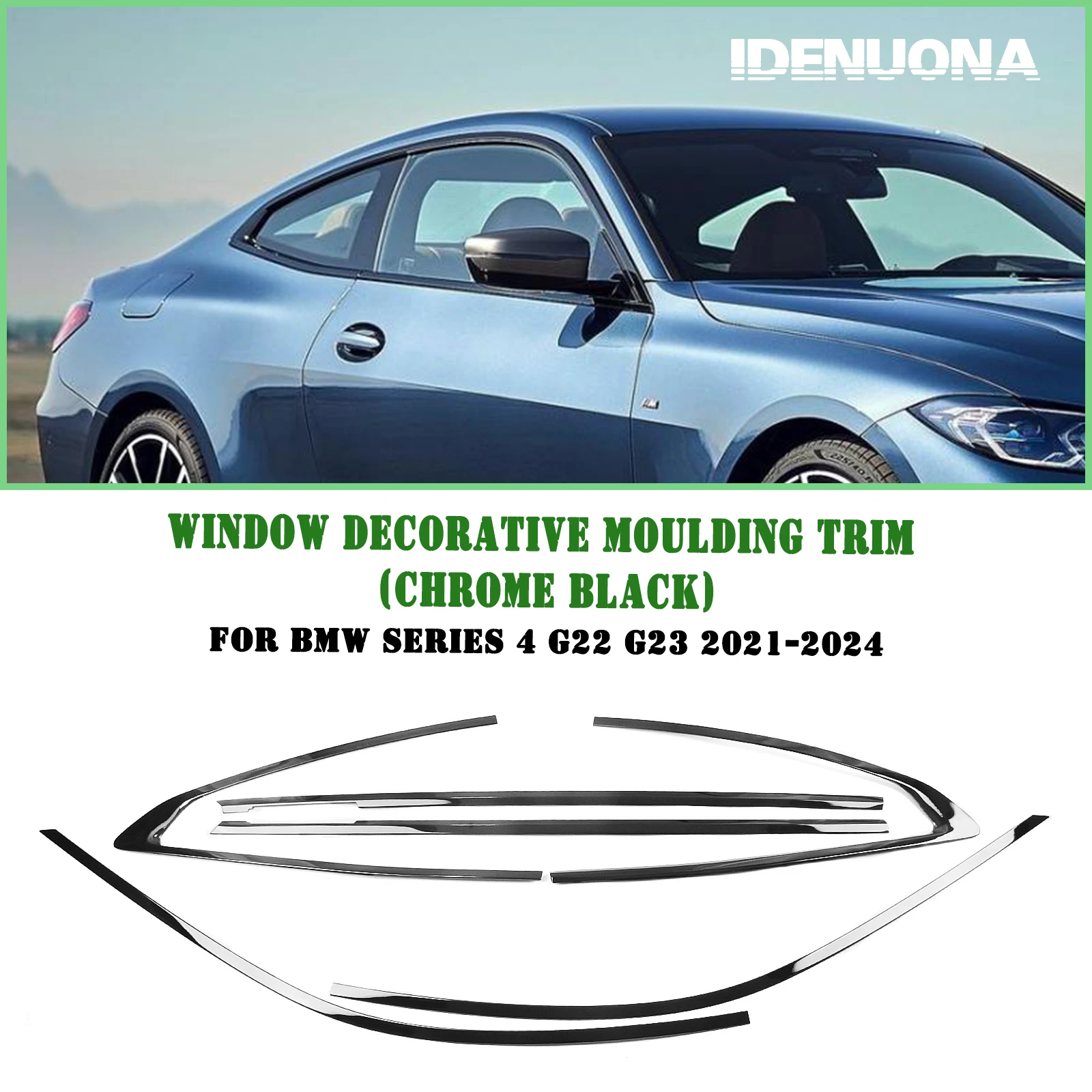 

Car Window Trim Cover Seal Strip Water Shield Weatherstrip Decor For BMW 4 Series G22 G23 2021-2024