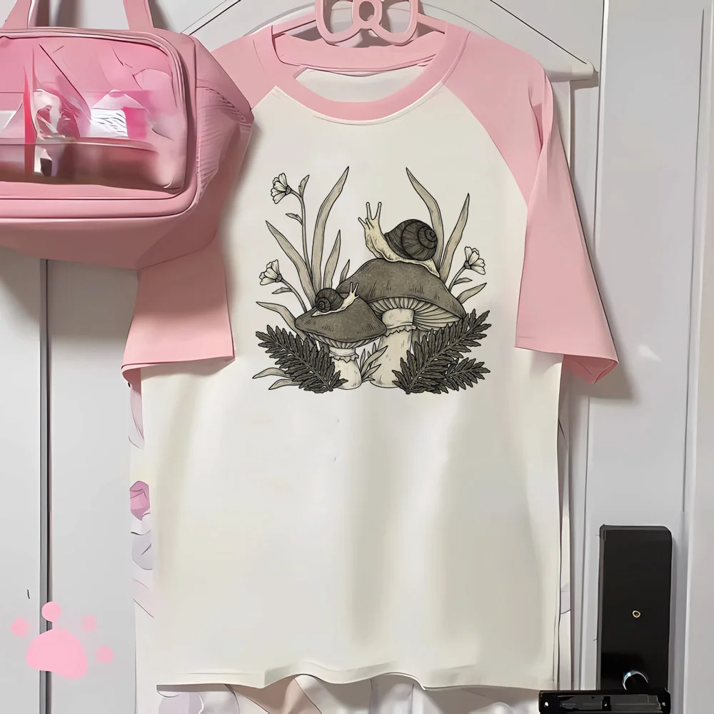 Snail t-shirts women pattern comic youthful tshirt girl designer funny streetwear clothes