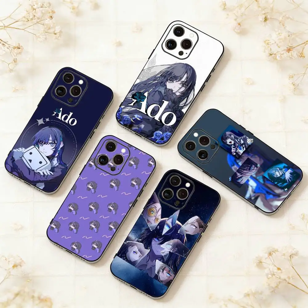 A-Ado Japanese Singer  Phone Case For iPhone 17,16,15,14,13,12,11 Plus,Pro Max,XS,Soft Silicone Black Cover