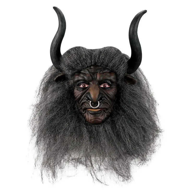 

Realistic Bull Head Mask Cosplay Halloween Mask Animal Head Latex Mask