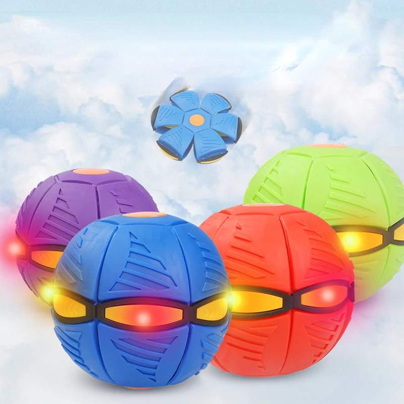 LED Flying UFO Flat Throw Disc Ball With LED Light Toy Kid Outdoor Garden Basketball Game Lkcomo Throw UFO Disc balls