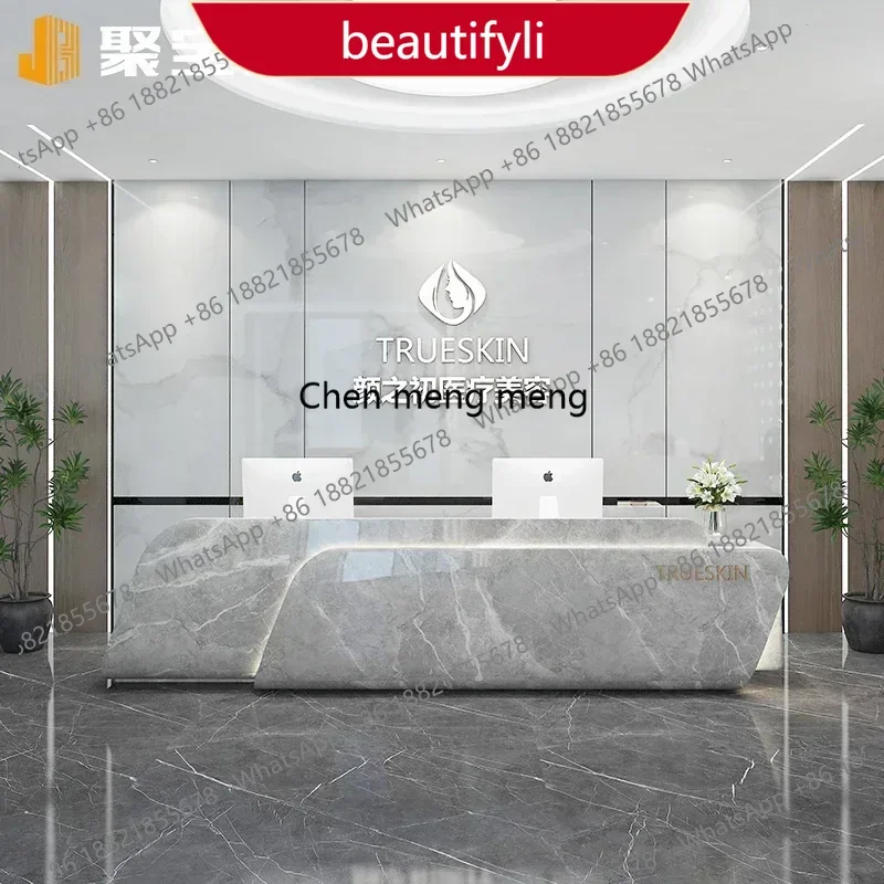

01A Bar Counter For Beauty Salon Shop Center Reception Business Luxury Furniture Office Modern Receiption Desk Customer Recepcja