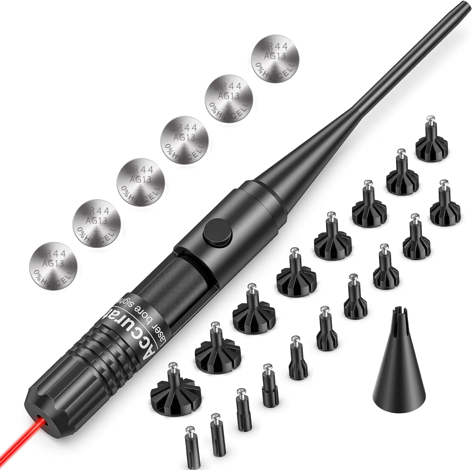 Red Laser Bore Sight with ON OFF Switch .177  to .68 Rifle Laser Collimator Boresighter