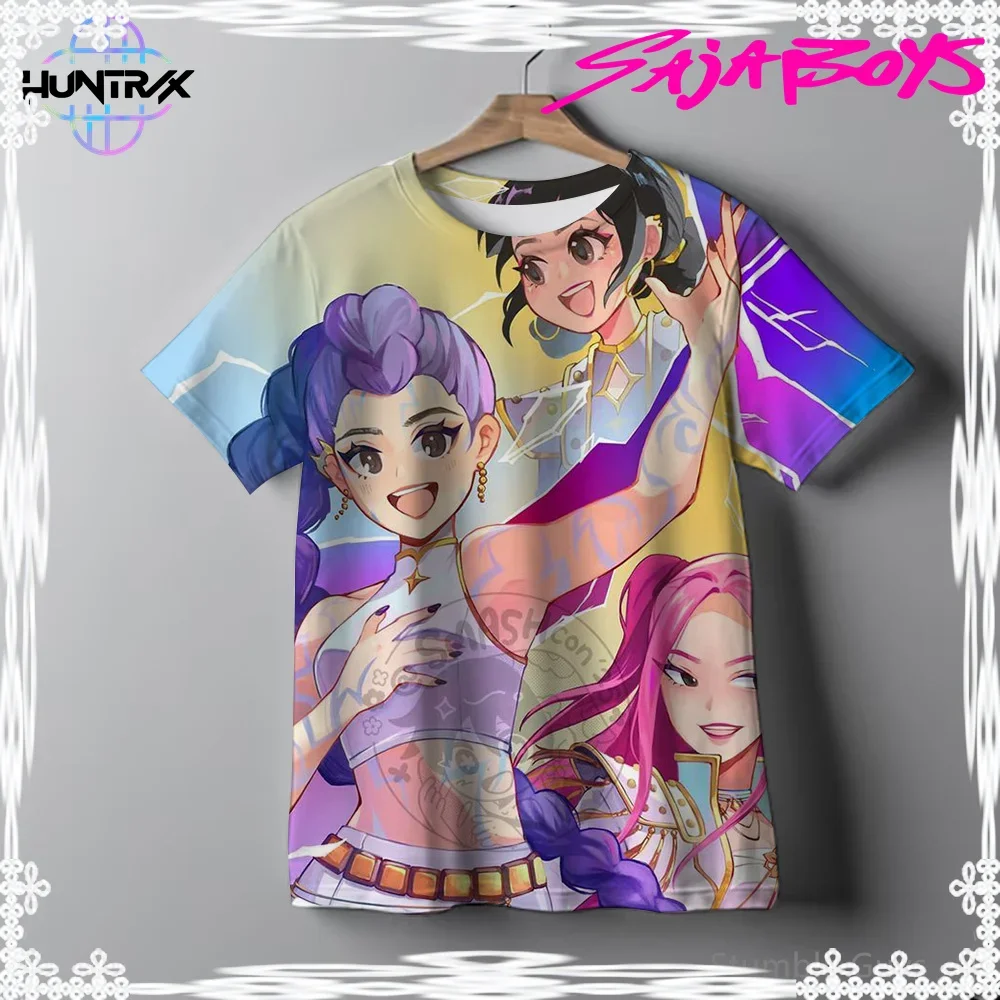 

Boys Girls T-Shirt Kids Anime Clothes Kpop Demon Hunters 3D Cartton Short Sleeve Casual Fashion Summer