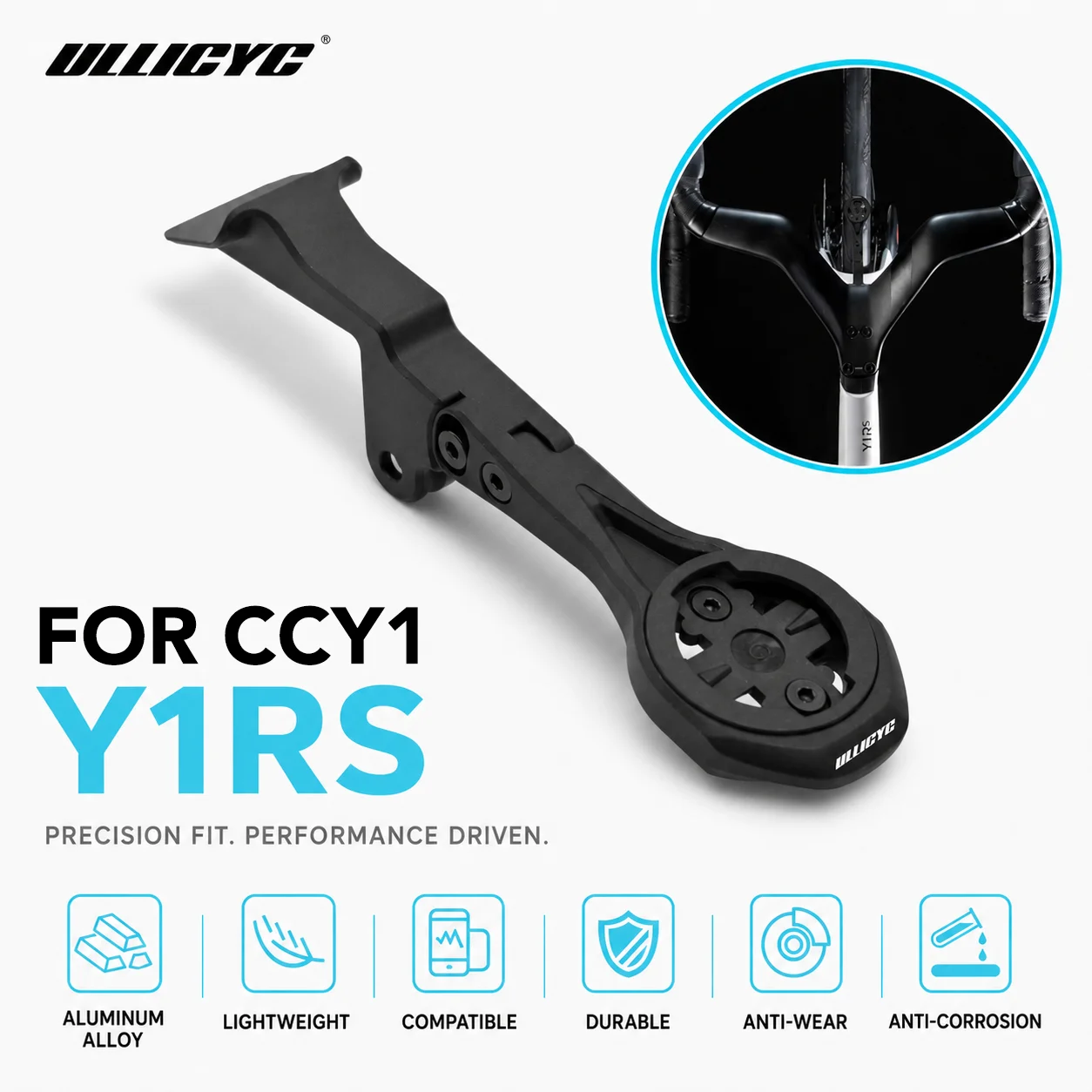 ULLICYC Für Y1RS CCY1 Integrierte Lenkercomputerhalterung, kompatibel mit Gopro/GPS/Garmin/Bryton/Wahoo, Aluminiumlegierung