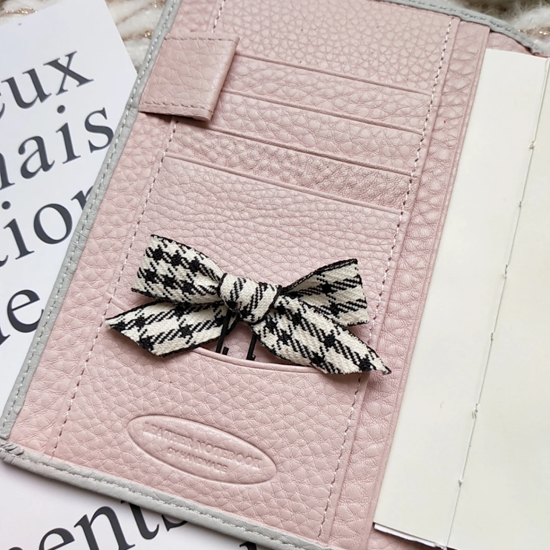 Petit Vogue Houndstooth Ribbon Bow Paper Clip Ins Style Bookmarks Notebook Decoration Book Accessories Cute Stationery