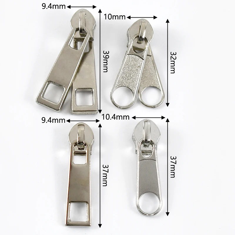 10/20Pcs Meetee 5# Nylon Zippers Slider Double-Sided Zipper Head for Jacket Pocket Tent Bag Luggage Zip Repair Accessories