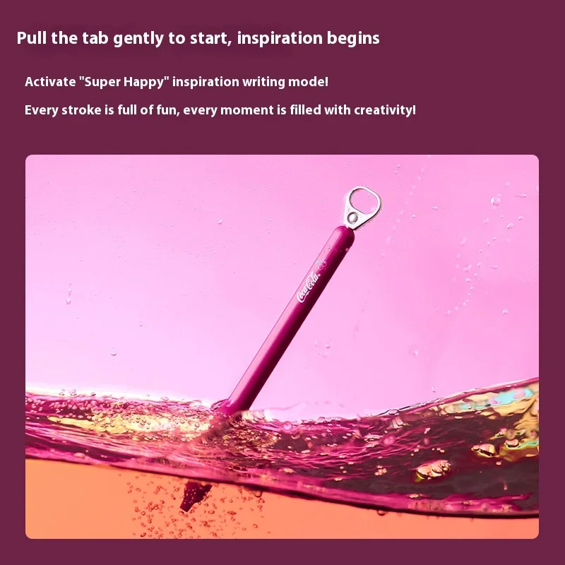 

KACO Coca-Cola, ограниченная серия, POPUP, креативная гелевая чернильная ручка Cherry Pull-Tab, 0,5 мм, большая емкость, быстросохнущая забавная канцелярская ручка