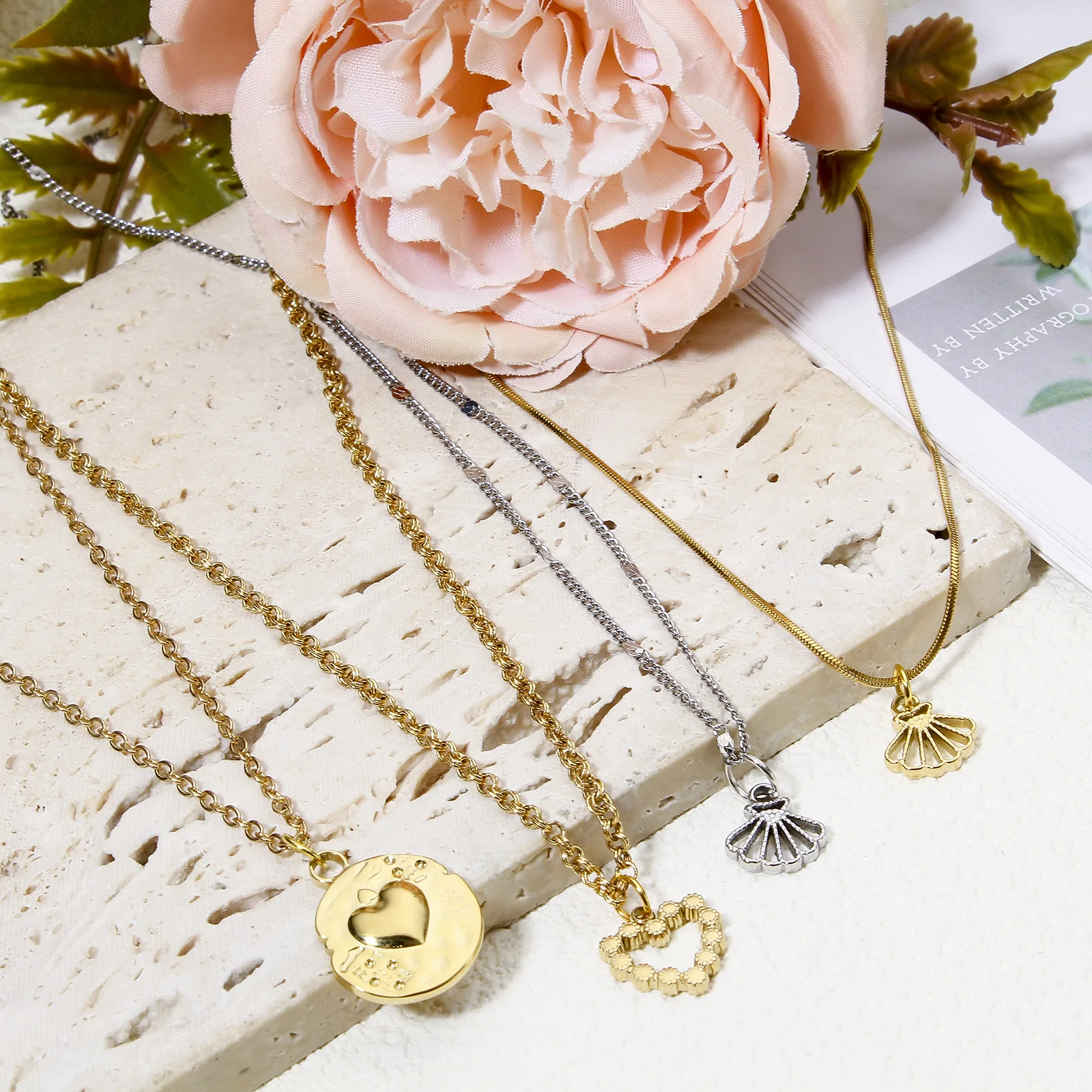 1pc New 304 Stainless Steel Charms Gold Color Ballerina Heart Dress Pendant DIY Necklace Earrings For Women Jewelry Findings