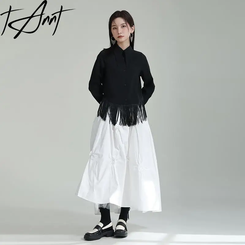 

Women Skirt Irregular Bandages White Long Skirts Womens Match All High Waist Loose Fashion Shirts Skirt For Women 2023 New