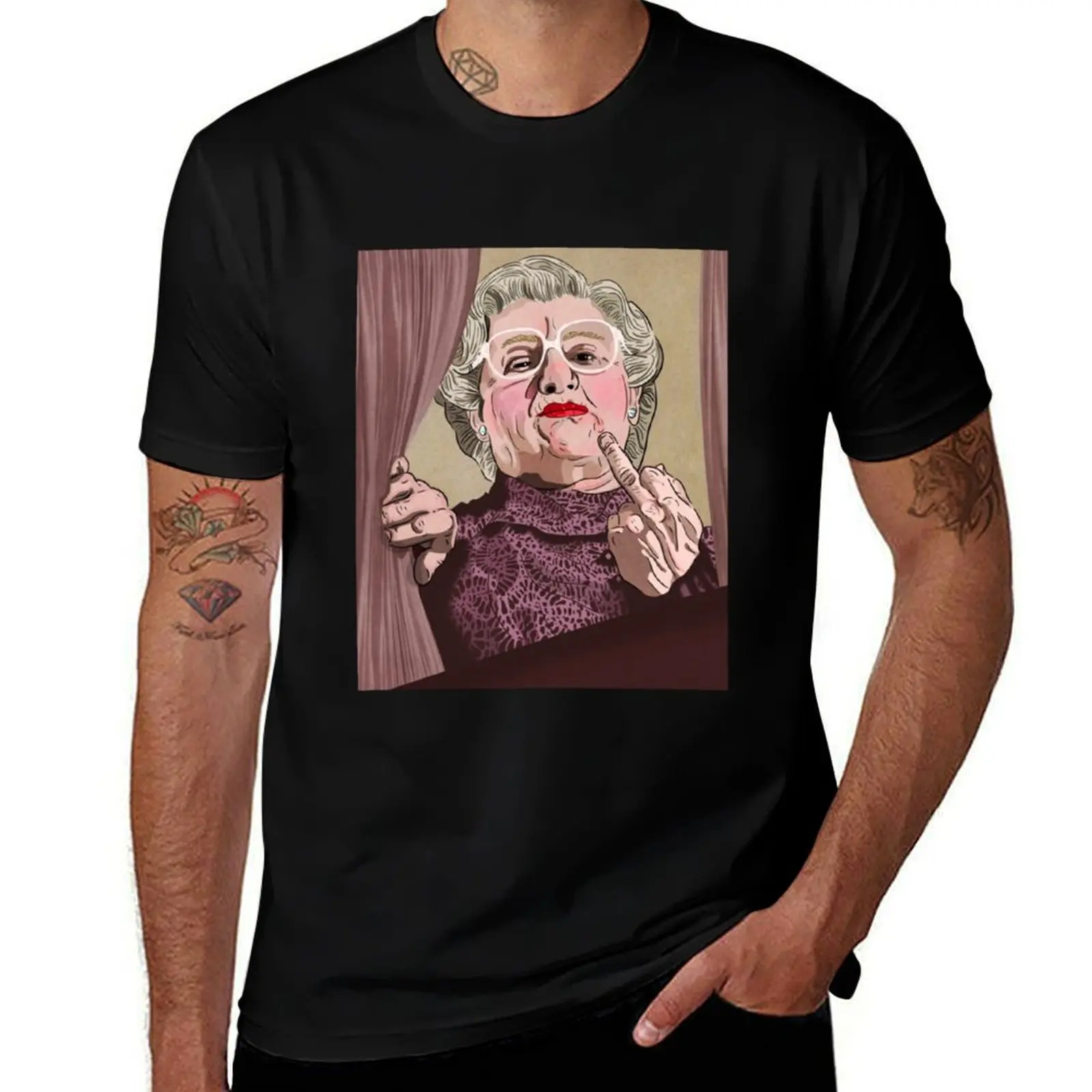 

Mrs Doubtfire middle finger poster T-Shirt essential t shirt anime tshirt T-Shirt