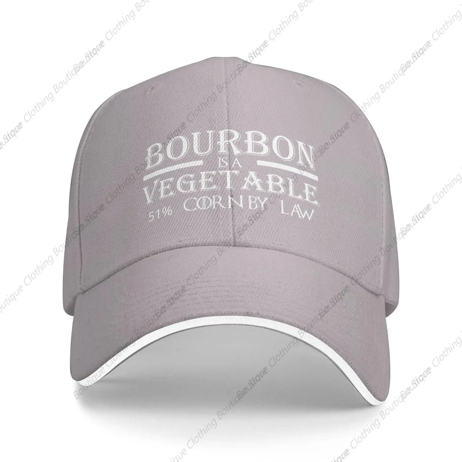 

Funny Hat Bourbon is A Vegetable 51% Corn by Law Hat for Men Baseball Cap Trendy Caps Gray