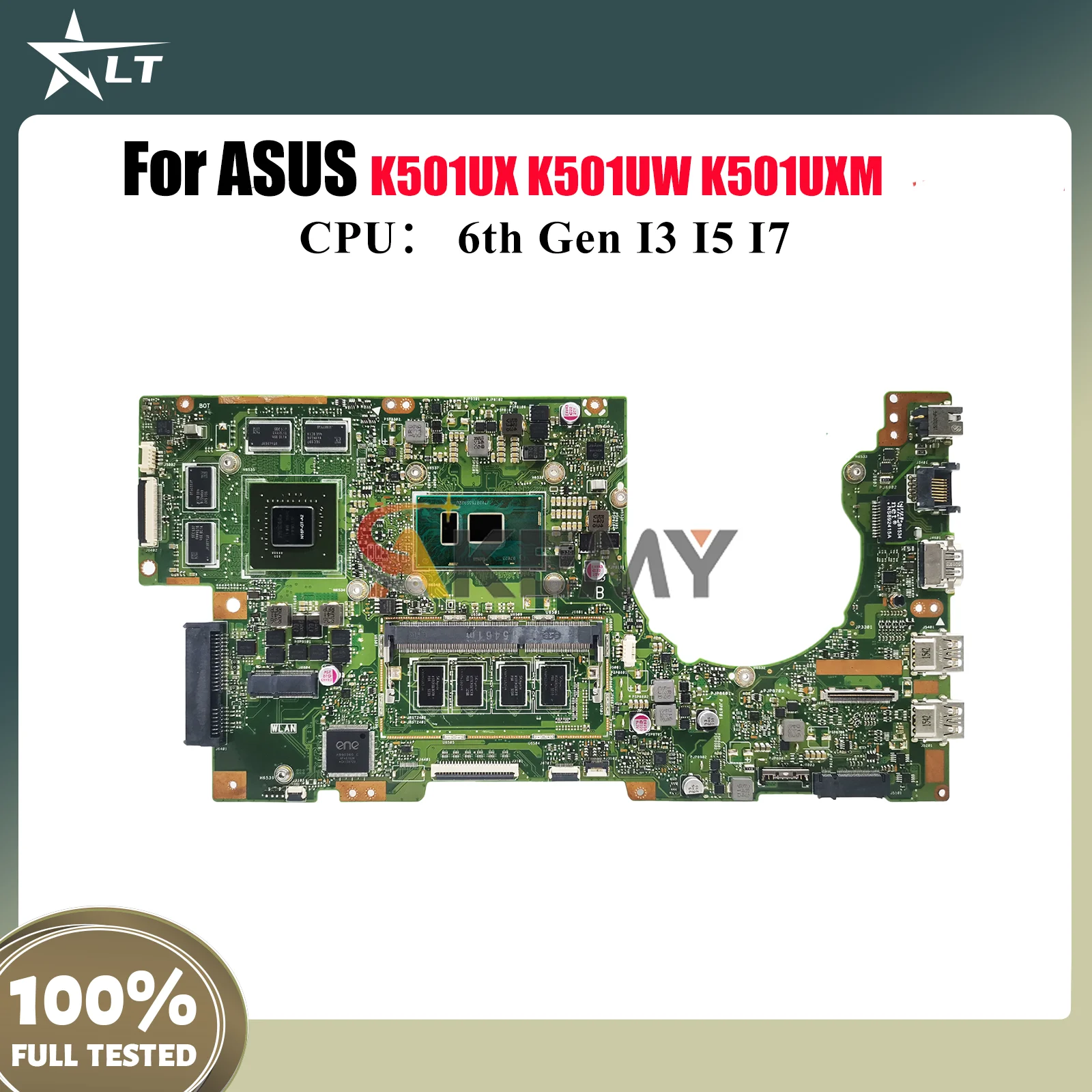 

K501UX Материнская плата для ноутбука ASUS VivoBook K501UB U5000 K501UX A501U K501UQ K501UXM K501UWK K501U K501UW Материнская плата I3 I5 I7 CPU