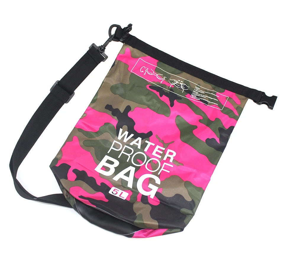 2/5/10/15/30L Outdoor Camouflage Wasserdichte Trockentaschen Tragbare Rafting Tauchen Trockentasche Sack PVC Schwimmtaschen für Flusstrekking – Detail 23