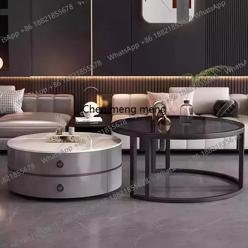 C85 Glam Nordic Coffee Tables Round Simple Luxury Metal Coffee Tables Design Modern Muebles Para El Hogar Living Room Furniture
