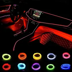 1M/3M/5M USB LED Ambient Light For Car LED Panel Dashboard Neon Strip Interior Decorations Atmosphere EL Light Line Tube With