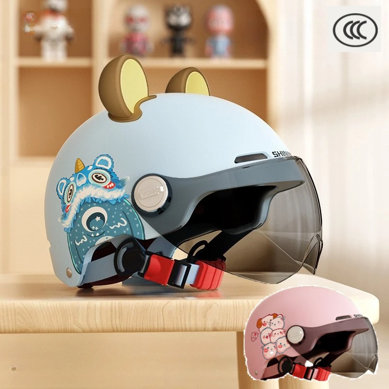 

Модный шлем с героями мультфильмов, детский мотоциклетный шлем 3/4, летний шлем с открытым лицом, Cascos Para Moto, аксессуары для мотоциклов