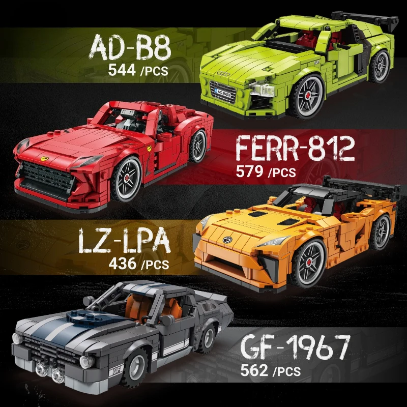 

Sports Car Model Building Blocks, Mini Particle Assembly, Puzzle Toy, Creative Present