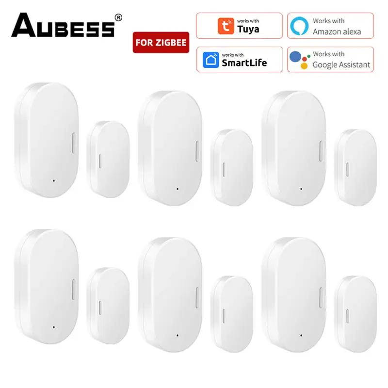 1/8Pcs Tuya Zigbee Door Window Sensor Detectors Smart Home Security Protection Remote Alarm Via Alexa Google Home APP Smart Life