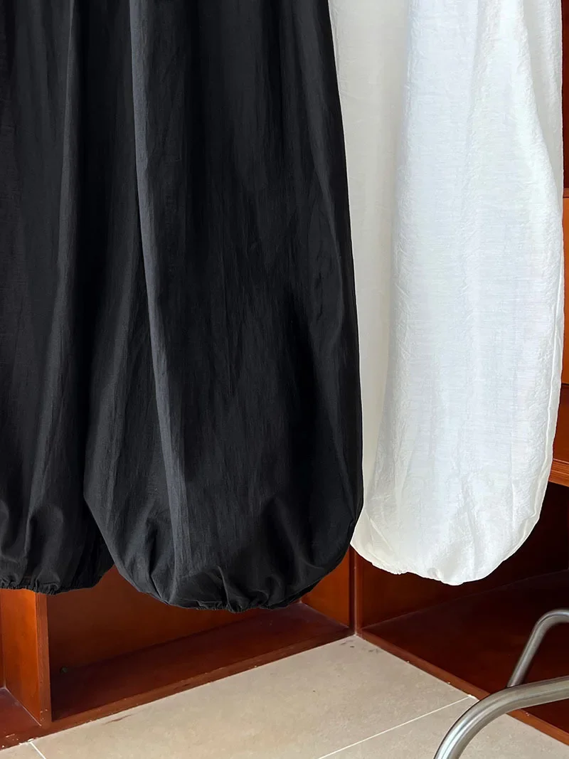 Breathable Cotton Summer  White Loose Lantern Pants Women's Flower Bud Pants