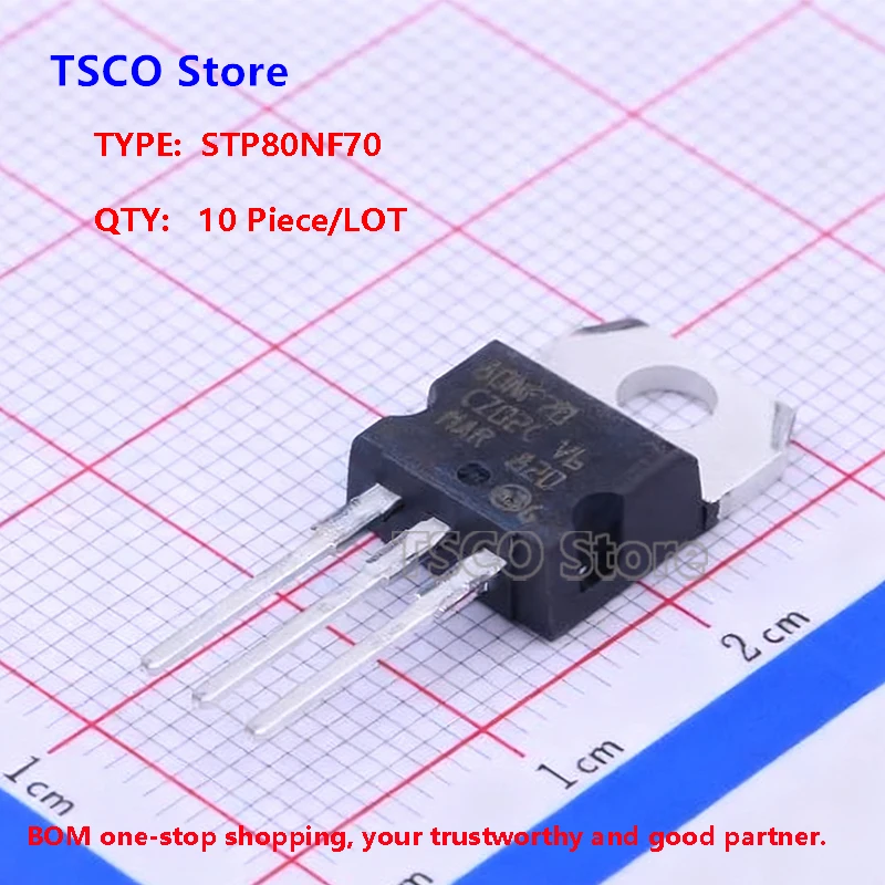 (10Piece/LOT)  80NF70  STP80NF70   New Original   TO-220 68V 98A