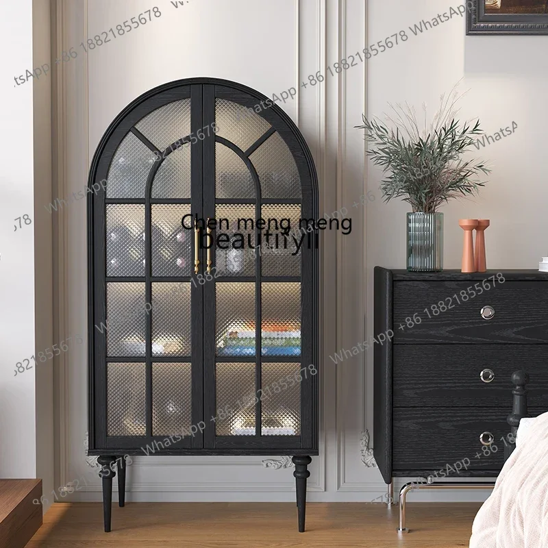 

French retro premium TV cabinet side cabinet living room removable wall cabinet