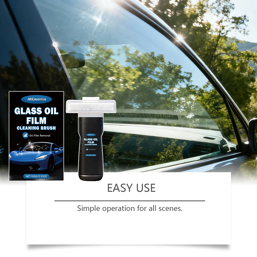 Car Windshield Oil Film Remover Tool Boosts Road Safety Day & Night. Night-Vision Clarity
