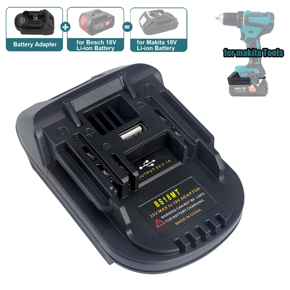 

BS18MT Battery Adapter for Makita 18V Tools Convert for Bosch BAT619G/620 Battery to Makita 18V Battery