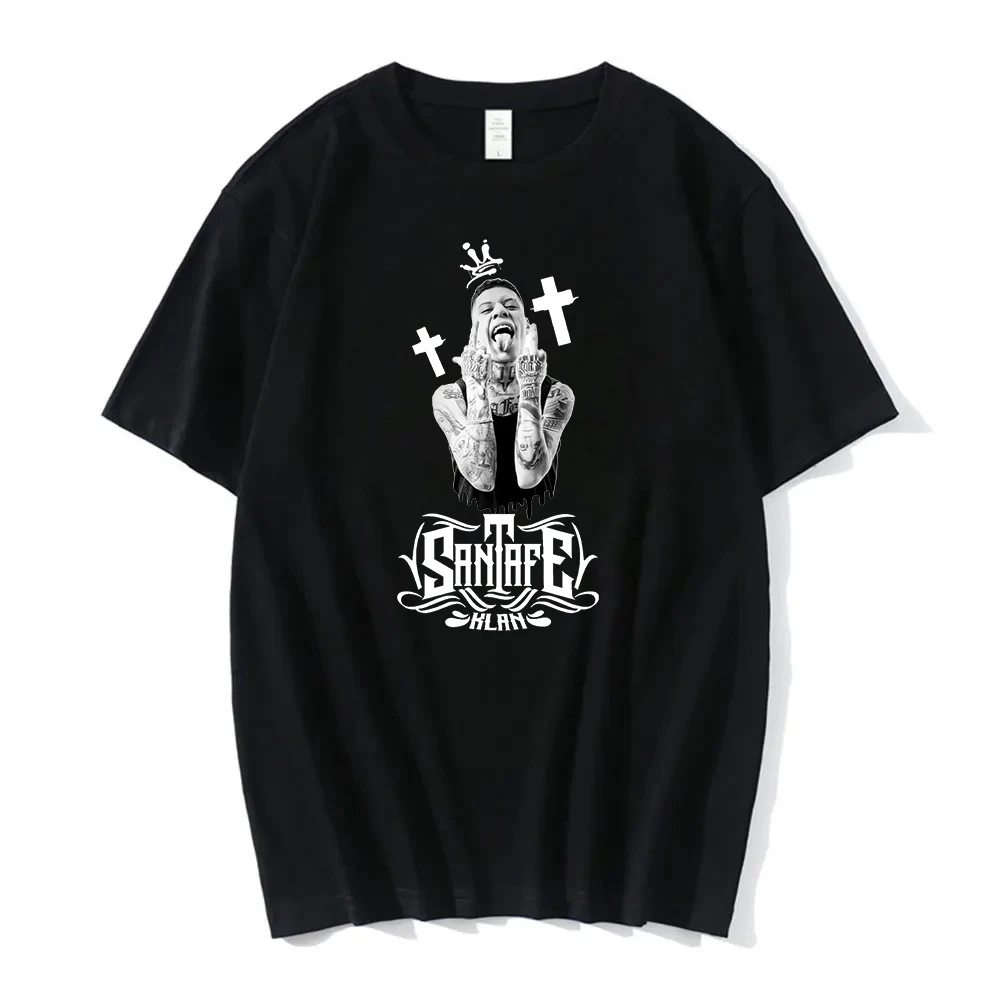 

Santa Fe Klan T-shirt Hip Hop Rapper Todo Y Nada Tour Merch Crewneck Short Sleeve Tee Women Men Streetwear Fashion Clothes