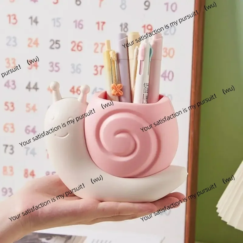 

1Pc Snail-Shaped Pen Holder, ABS Desk Organizer for Pencils/Makeup Brushes, Multi-Functional Stationery Storage