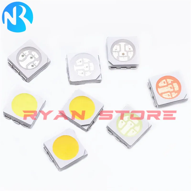 100PCS 5050 SMD LED White Red Blue Yellow Green Warm White Orange Warm White  ZHENG White Cold White Light Emitting Diode 6Pin