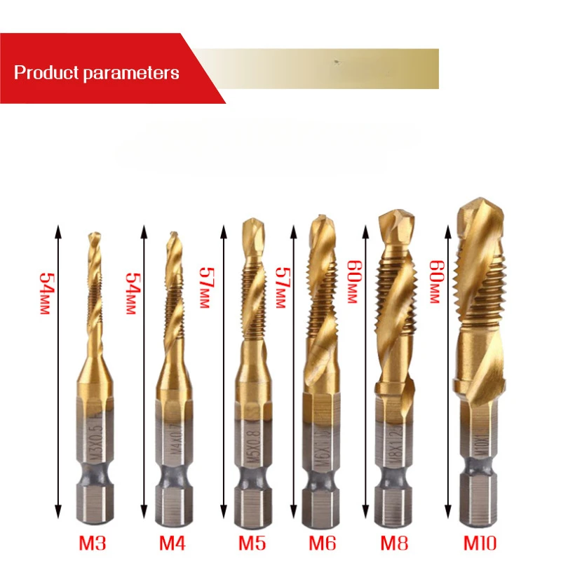 13PCS Titanium Coated SAE and Metric Tap Bits Kit Combination Drill Tap Bit Set with Quick Change Adapter