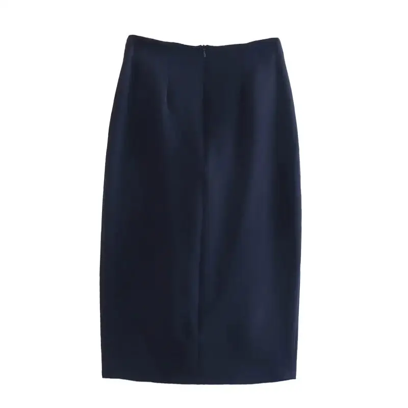 Fashionable Casual Mid-length Skirt with Jewelry Button Split Design Street Style mid Autumn Collection Women's Premium Skirts