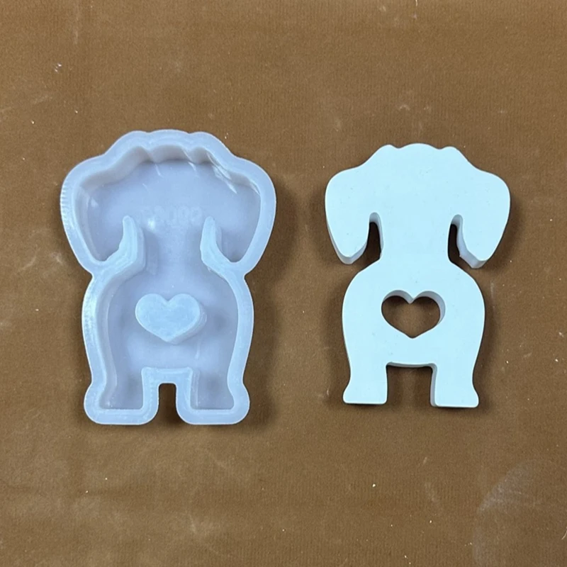 Plaster Concrete Puppy Casting Moulds House Decoration Love Dog Resin Mold Plaster Ornament Moulds