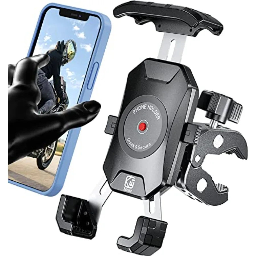 

Motorcycle Phone Mount Bike Phone Mount Upgrade Quick Install Handlebar Clamp Bike Phone Holder for Scooter Clip Mount fo