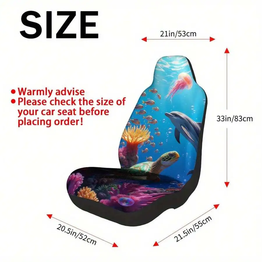 

Universal Car Seat Cover With Underwater Marine Life Print Easy Clean Machine Washable