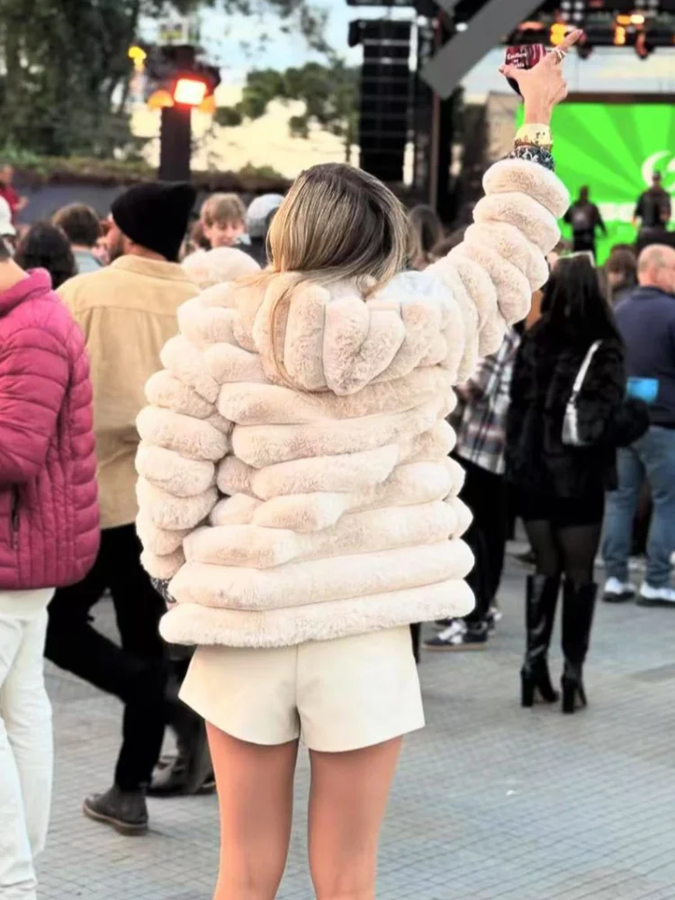 Moda sólida casaco de couro de pele sintética para mulheres casual manga longa engrossar jaqueta de pele 2025 inverno quente senhora outerwear high street