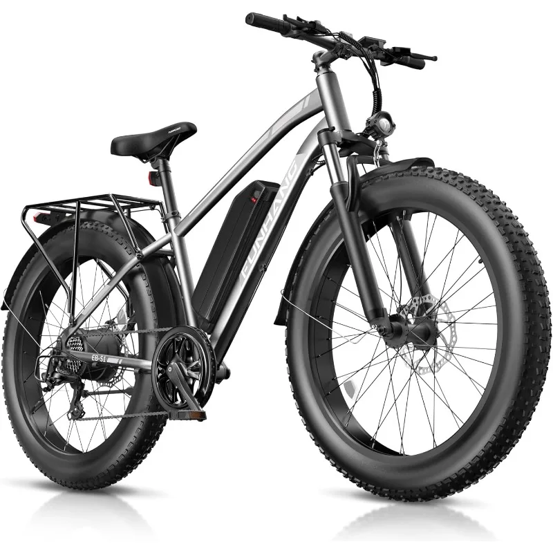 

Funhang Electric Bike for Adults,1000W Peak Ebike,25MPH 60Miles Electric Mountain Bike, 26"Fat Tire Electric Bicycle with48V13AH