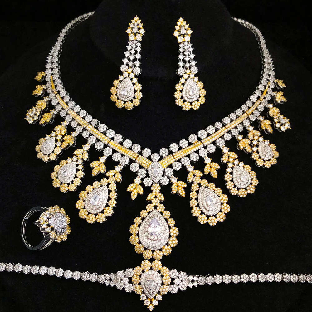 

GODKI Famous Brand 2layers Luxury African Jewelry Sets For Women Wedding Party Zircon Crystal Dubai Bridal Jewelry Set Gift