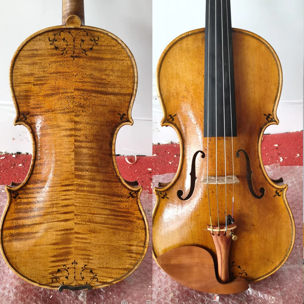 Strong tone！ professional Handmade Violin 4/4 Italian Antique varnish Maple Violin Musical Instruments with case