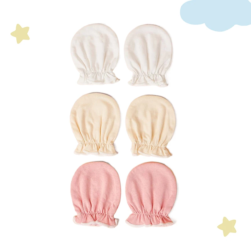 3 Pairs/Set Baby Cotton Soft Mitten Newborn Anti-eat Hand Anti-Grab Face Protect Glove Baby Mitten0-6M image 6