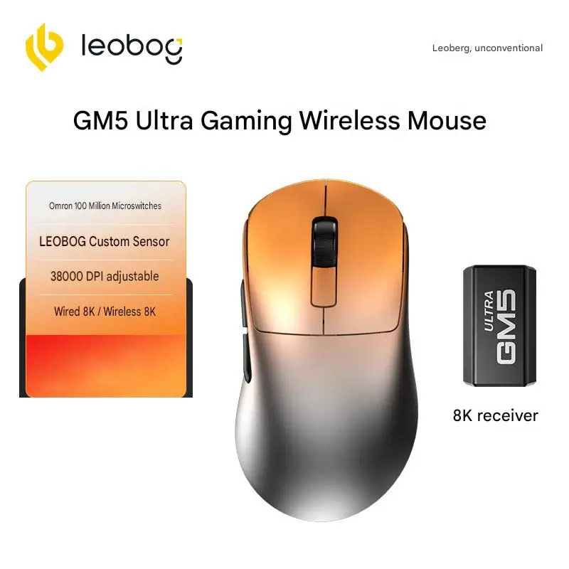 LEOBOG GM5Ultra GM5Max Wireless Mouse Three-Mode Lightweight Ergonomic Design Mice Suitable for Office PC Gaming Mouse Simple