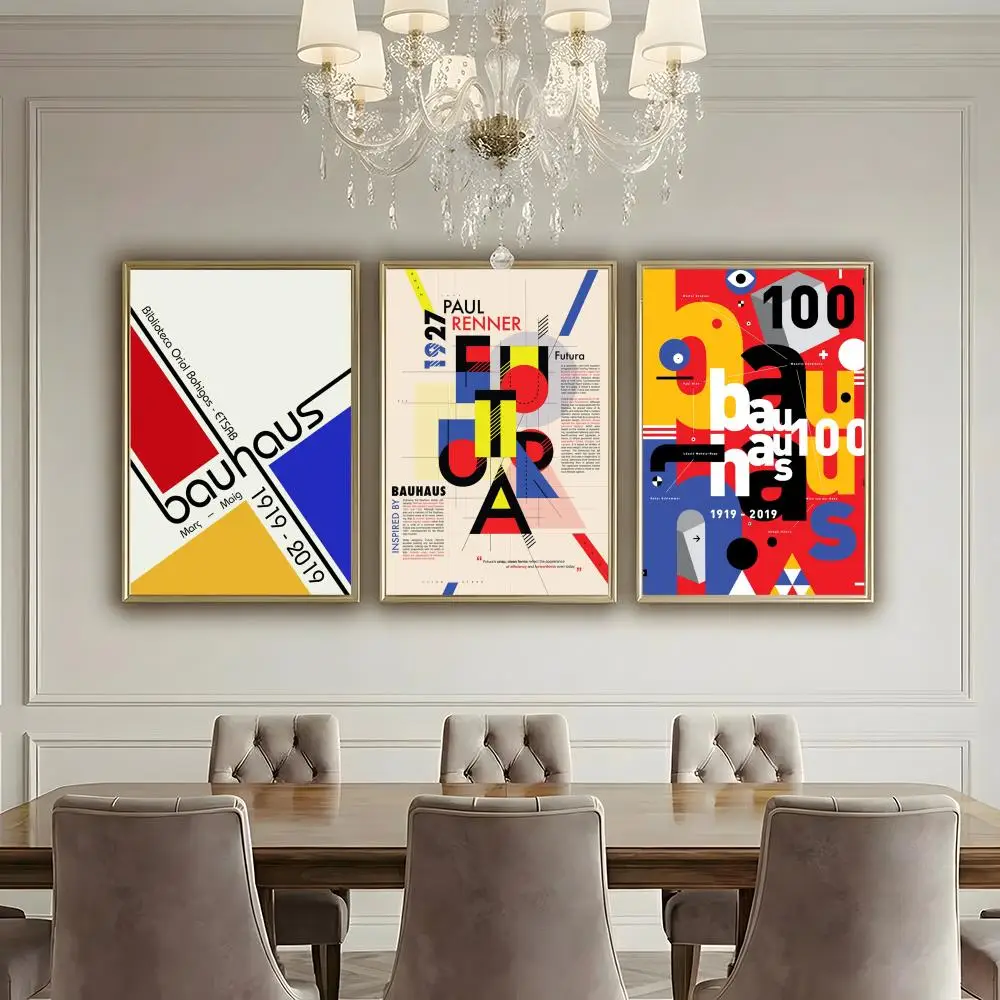 B-Bauhaus Trendy Lines Poster HD Waterproof High-Toughness Self-Adhesive Wall Decor Universal