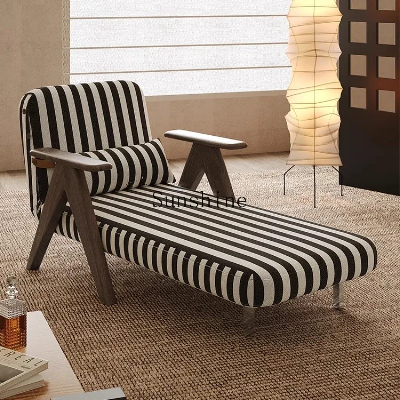 Sofa bed folding single dual-purpose new small apartment living room wabi wind striped cotton and linen  FT